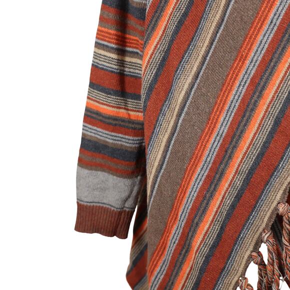 Goldstitch Brown Striped Fringe Cardigan Sweater | Size M - Picture 4 of 10